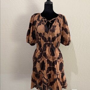 Rails Brown and Black Tie-Dye Mini Dress